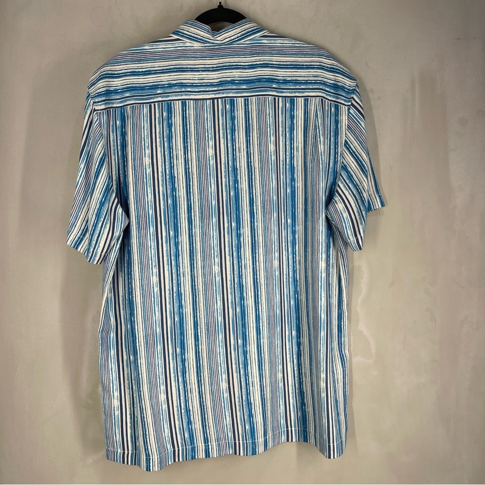NWT Tommy Bahama men’s Silk shirt short sleeve size large White/blue Color - Picture 7 of 15